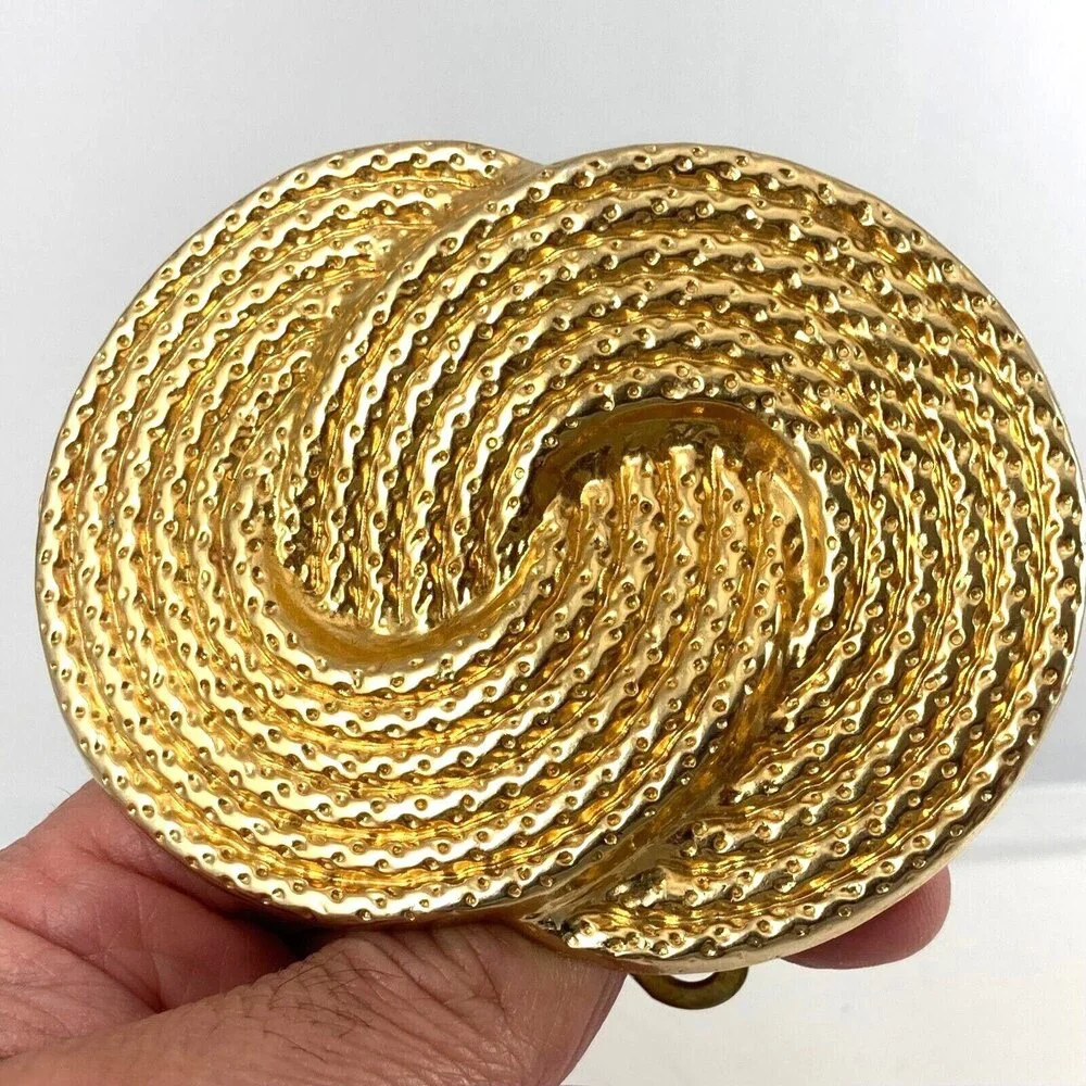 Vintage Belt Buckle Women's Nan Lewis Rope‎ Woven Circles Women's 80s 90s